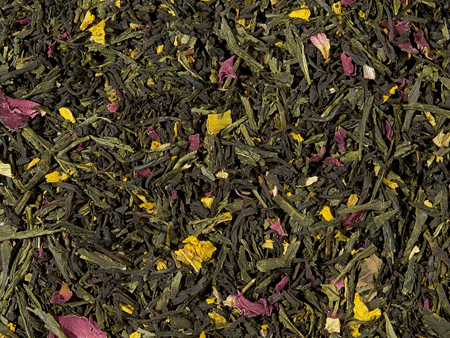 Losse thee 7 Schatten van de Keizer – blend van zwarte en groene thee met perzik en fruit
